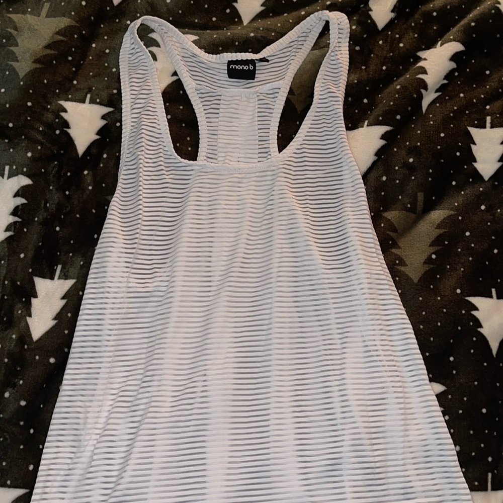 Sheer striped athletic tank